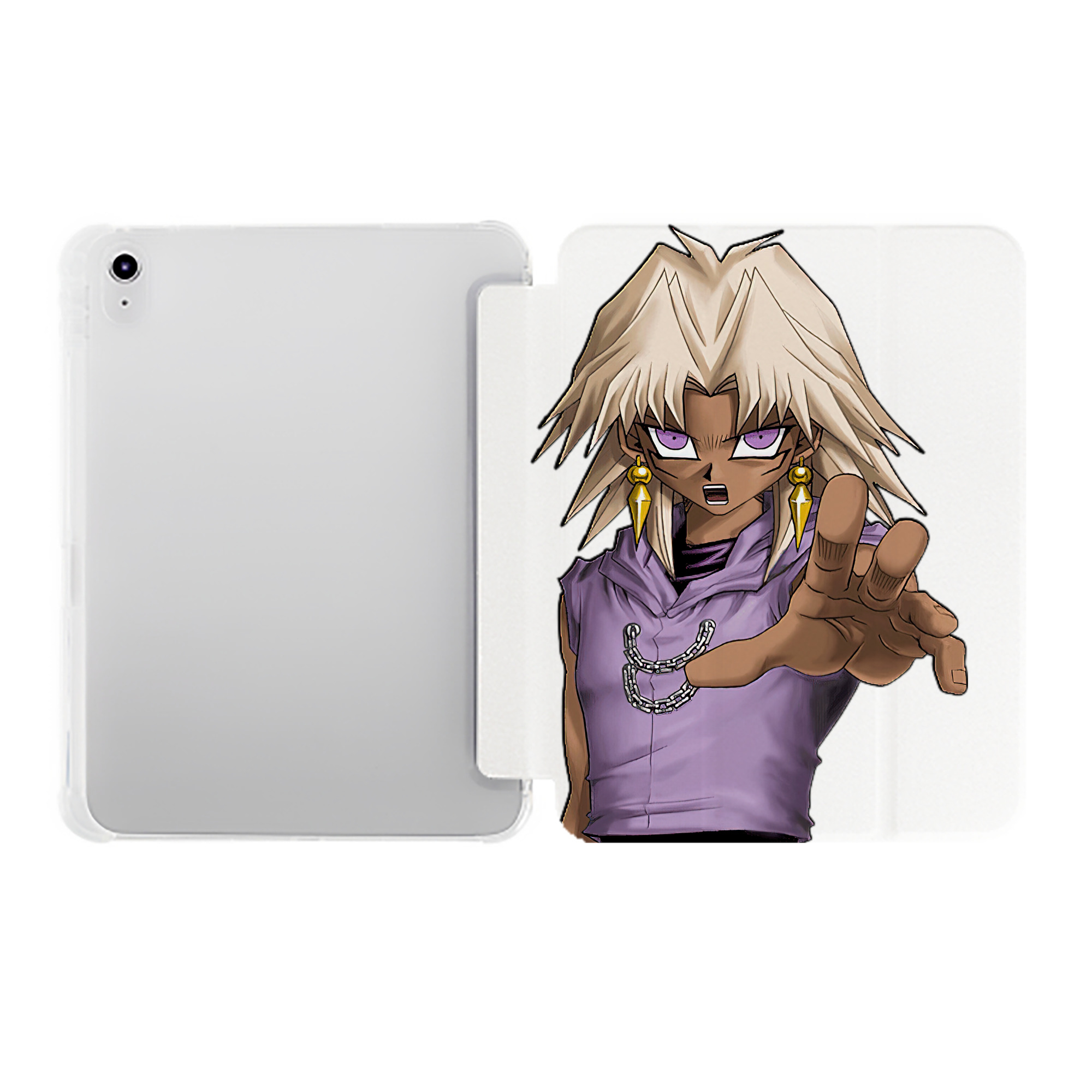 （画像用） 遊☆戯☆王 Yu-Gi-Oh! IPad ケース ペン収納付き 三つ折りスタンド PUレザー×シリコン 対応機種9.5/10.5/10.9インチ